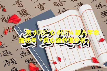 黄 🕊 心 🐼 颖八字命理晚年「黄心颖命理分析」